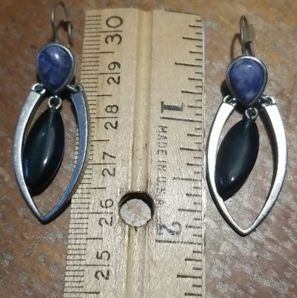 Kenneth Cole Reaction Sodalite Dangle Earrings - Picture 2 of 4